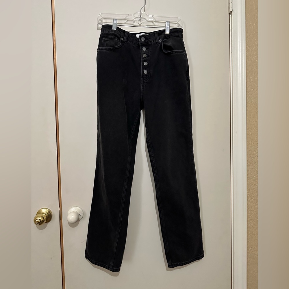 Reformation Cynthia Black Jeans with button fly